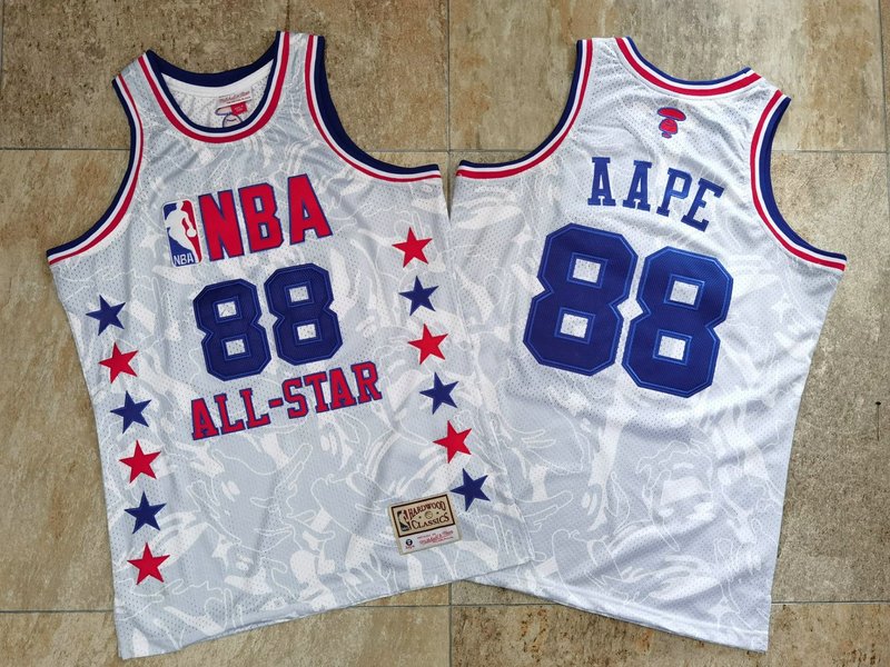 2020 Men NBA All Star 88 AAPE white jersey